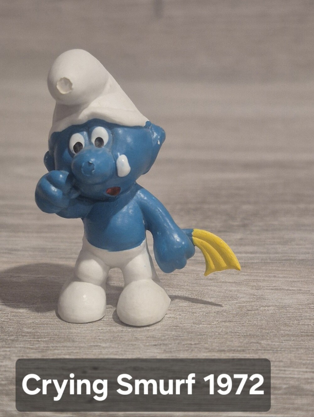Vintage Crying Smurf Figurine